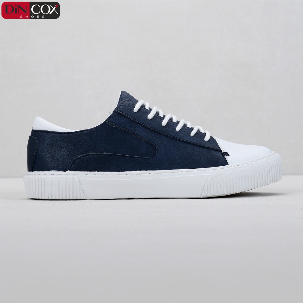 Giày Sneaker Da Nam DINCOX D07 Tinh Tế Hiện Đại Navy/White