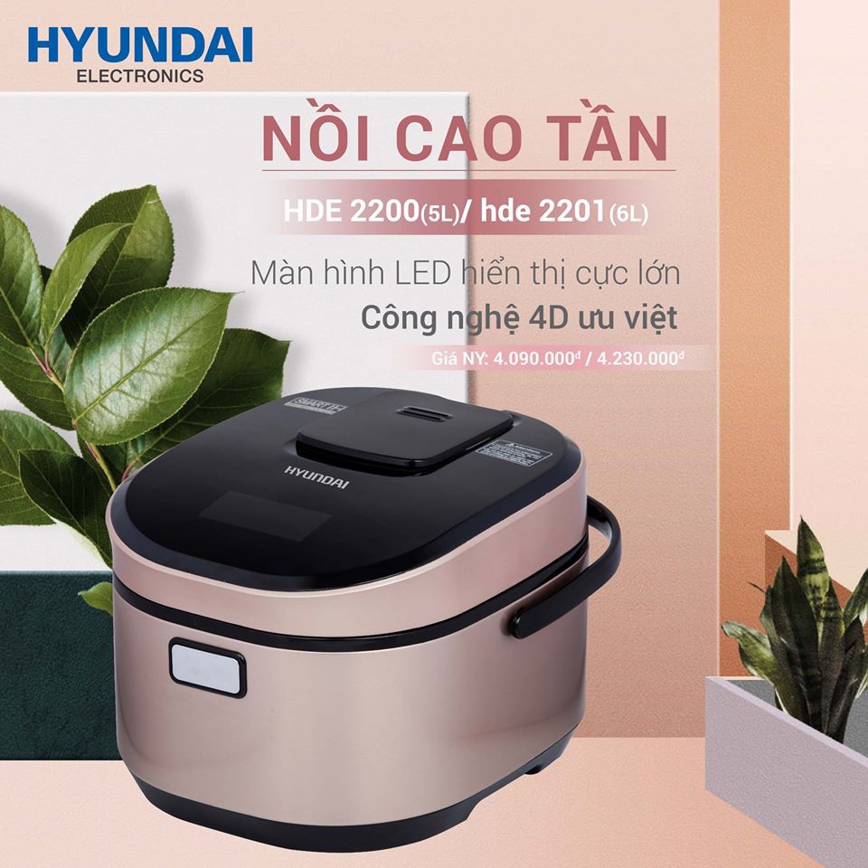 Nồi cơm điện tử cao tần Hyundai HDE 2200 Dung tích 5L/6L - BH 12 tháng chính hãng | BigBuy360 - bigbuy360.vn