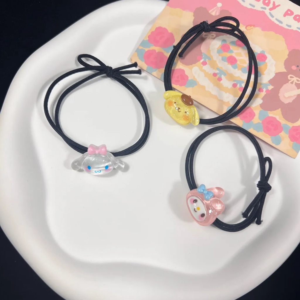 Dây Cột Tóc Trong Suốt Họa Tiết Hoạt Hình Dễ Thương