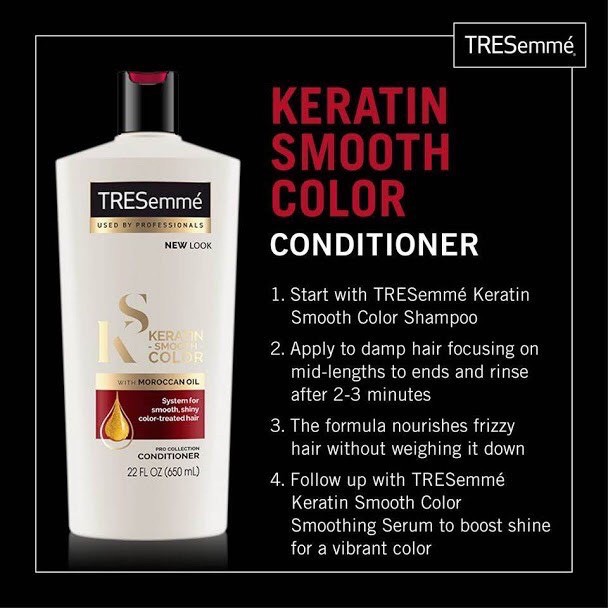 Dầu gội xả TRESemme 650ml Repair & Protect 7, Keratin Smooth giữ màu, vào nếp suôn mượt - Mỹ