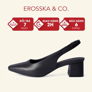 Carl & Ane - Giày cao gót mũi vuông gót hở 5cm màu đen - EL016