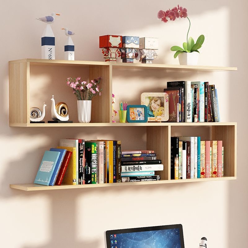 Kệ sách treo tường gỗ MDF phủ melamine chống nước để cạnh bàn làm việc thương hiệu Larot  - LP13