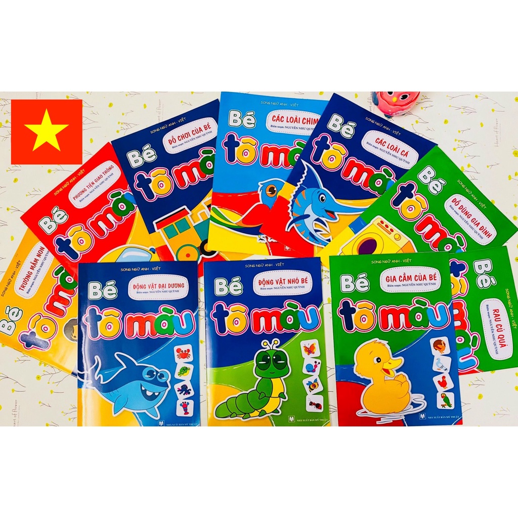 Combo 20 bộ tô màu cho bé tặng kèm 12 bút chì màu