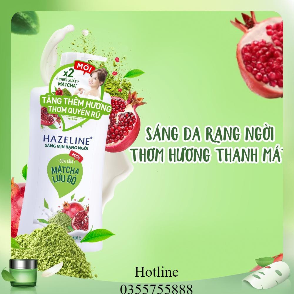 Sữa Tắm Hazeline Dưỡng Thể Thiên Nhiên Trắng Sáng Da Matcha Lưu Đỏ 1.2 Kg