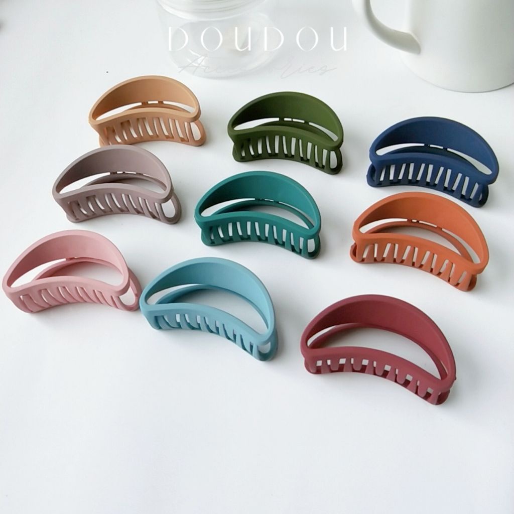 Kẹp tóc càng cua Hàn Quốc DOUDOU Cặp tóc càng cua bán nguyệt nhiều màu thời trang ZJ011