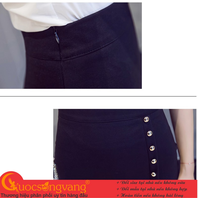 Chân váy công sở big size chân váy phối ren co giãn 4 chiều GLV162 Cuocsongvang
