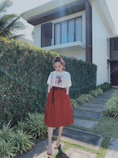 Set Áo croptop mix Chân váy dài (2 màu ảnh thật)