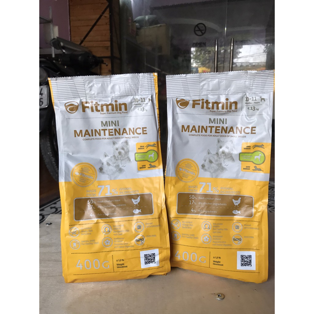 Thức Ăn Cho Giống Chó Nhỏ Đã Trưởng Thành - Fitmin Dog Mini Maintenance-400G