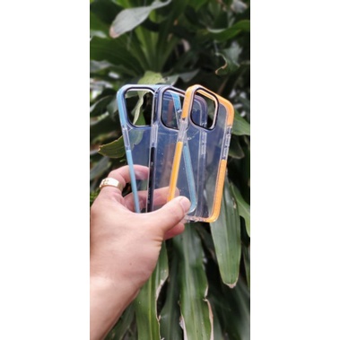 Ốp Devia iP 13/13Pro/13Promax Trong Cứng Viền Màu Chống Sốc ( mẫu mới )