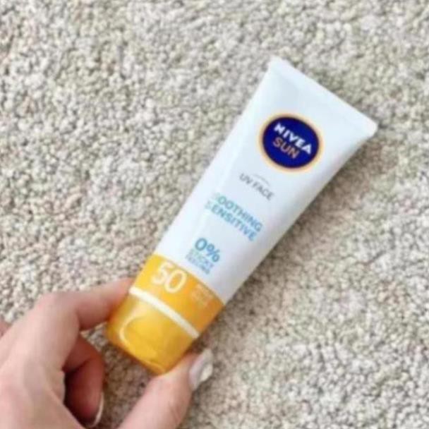 Kem chống nắng Nivea UV Face Soothing Sensitive Sun Cream SPF50+ PA++++ 50ml