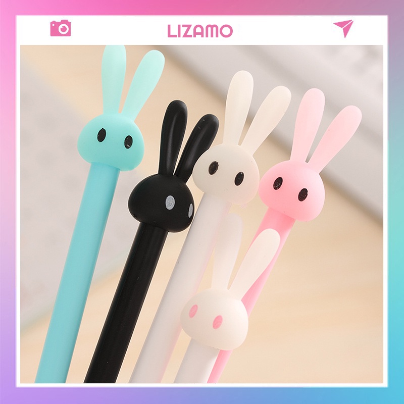 Bút gel nước mực đen hình thỏ cute dễ thương cho học sinh Lizamo BG123