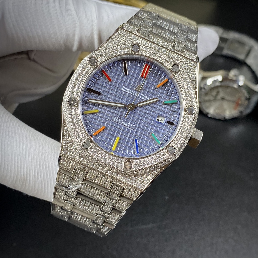 Đồng hồ nam Audemars Piguet  AP Royal Oak bản full đá Size 41mm, máy automatic Thuỵ Sỹ kim dạ quang