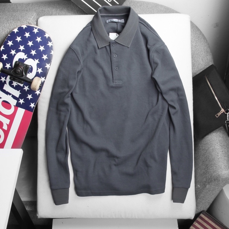 Áo polo nam dài tay nỉ dệt gai vải co giãn  cao cấp ZA03- Đẳng cấp doanh nhân, phong cách lịch lãm. | BigBuy360 - bigbuy360.vn