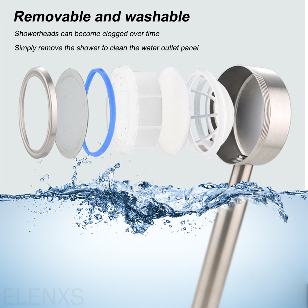 Đầu vòi hoa sen tắm thay thế bằng thép không gỉ màu đen