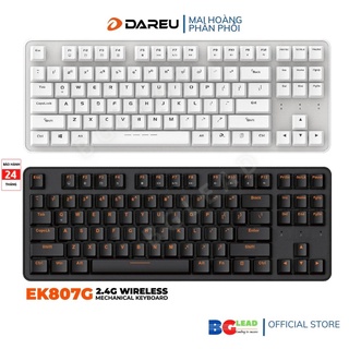 [Chính hãng] Bàn phím cơ không dây Dareu EK807G BLACK wireless 2.4GHz (Blue/ Brown/ Red D switch) - Mai Hoàng phân phối
