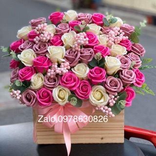 Lẵng hoa sáp thơm khai trương, sinh nhật. Ib chọn mẫu.