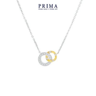 PRIMA Dây chuyền  18K - Đính Kim Cương - BST Love Has No Limit - Vòng tròn lồng ghép - 105N0402