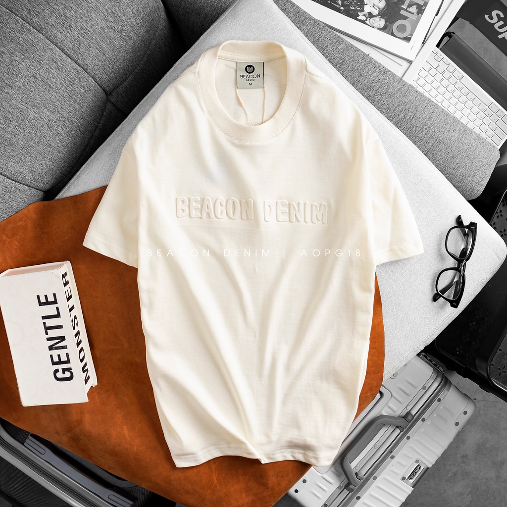 Áo Thun Dập Nổi Beacon Denim BEACON DENIM Form Vừa Chất Cotton Thoáng Mát AOPG18