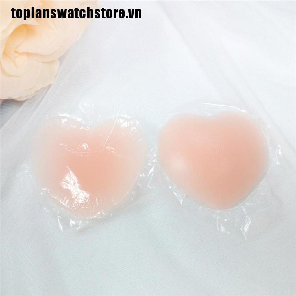 1 Cặp Miếng Dán Ngực Bằng Silicone Tự Dính Hình Trái Tim / Cánh Hoa