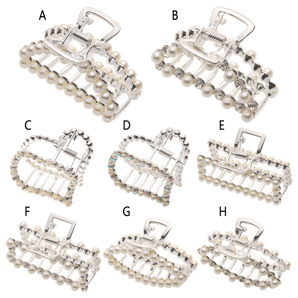 (Hàng Mới Về) Kẹp Tóc Móng Vuốt Bằng Hợp Kim Đính Ngọc Trai Nhân Tạo Dành Cho Nữ Mihan1