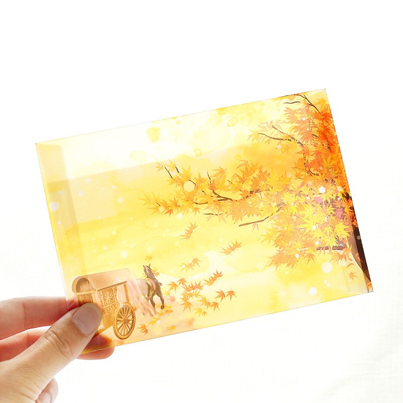 Set 5 Phong bì cổ phong giấy can độc đáo bao thư