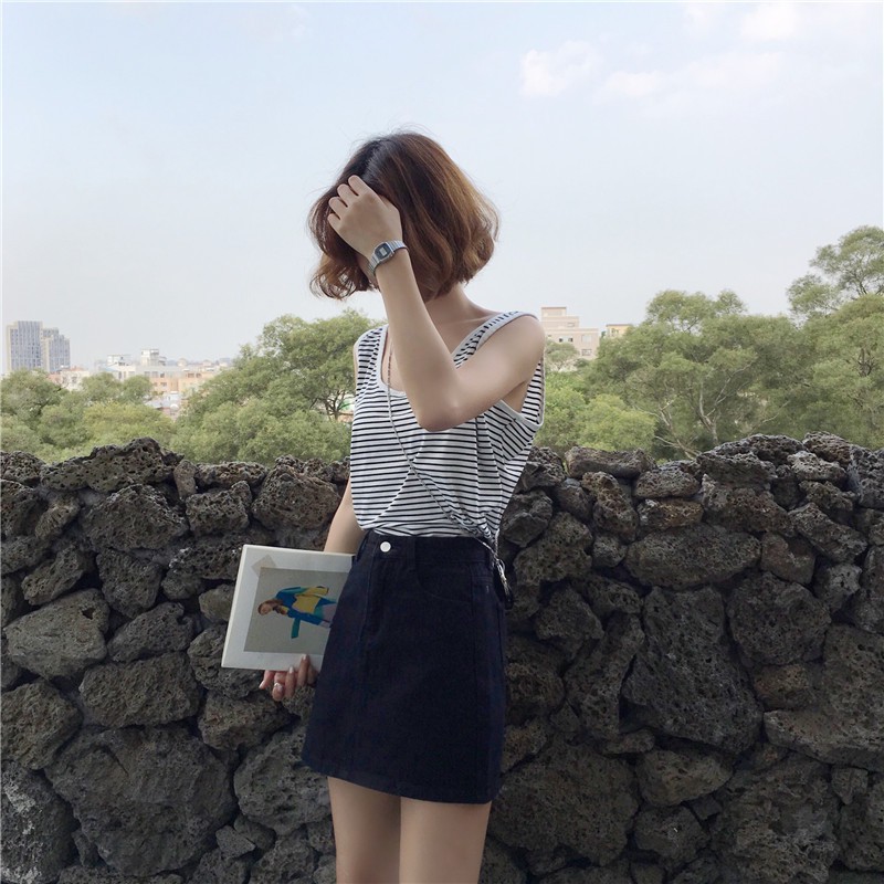 Chân váy jean chữ a mini Emilyshop