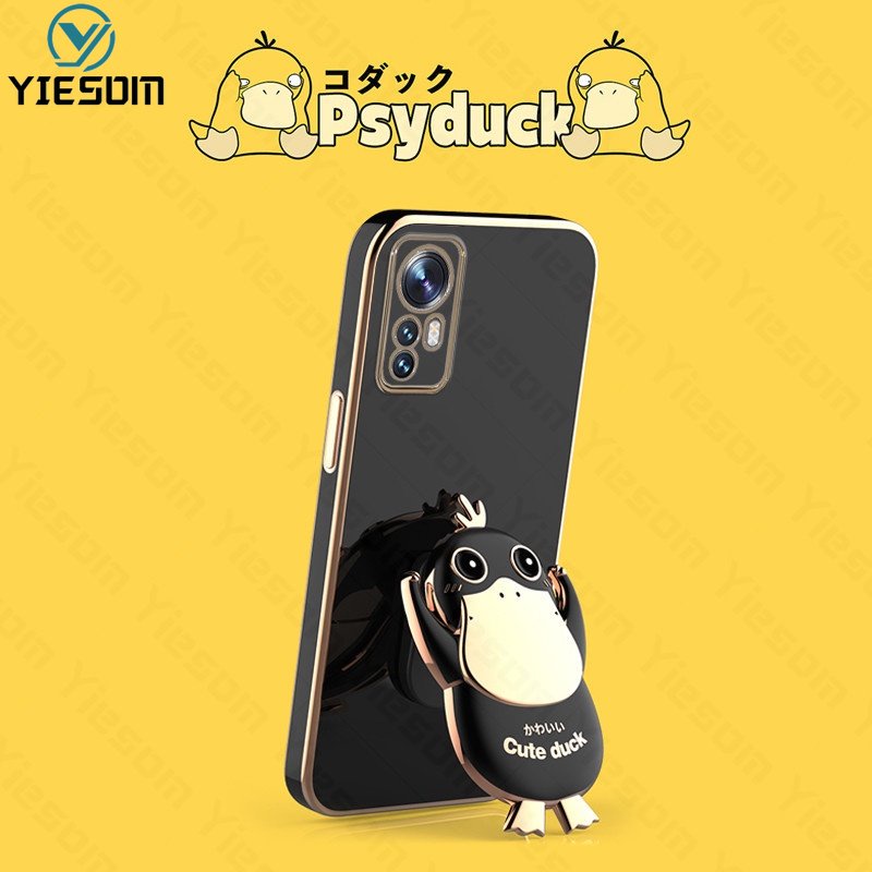 Ốp Điện Thoại Silicon Mềm Chống Sốc Có Giá Đỡ Hình Chú Vịt Dễ Thương Cho Xiaomi 12 11T 10T 12T Pro Mi 11 12 Lite 5G