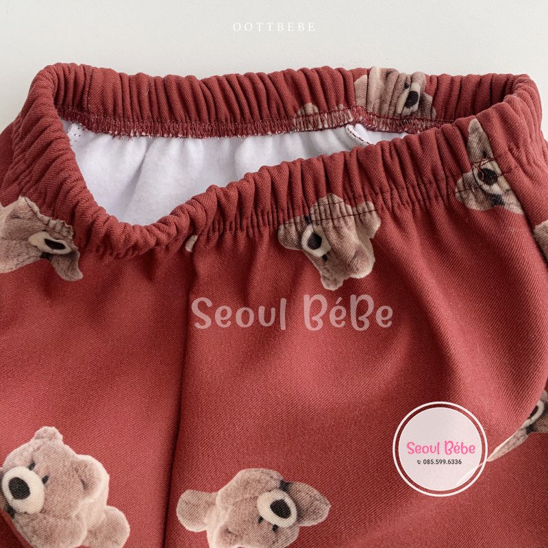 Quần lót nỉ Oottbebe Bear Jogger pant made in Korea