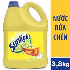 nước rửa chén sunlight chanh 3.8 lít