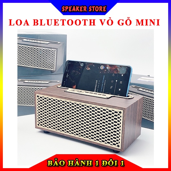 Loa bluetooth vỏ gỗ mini giá rẻ Âm thanh đỉnh Công suất lớn có kết nối máy tính Bảo hành 3 tháng 1 đổi 1