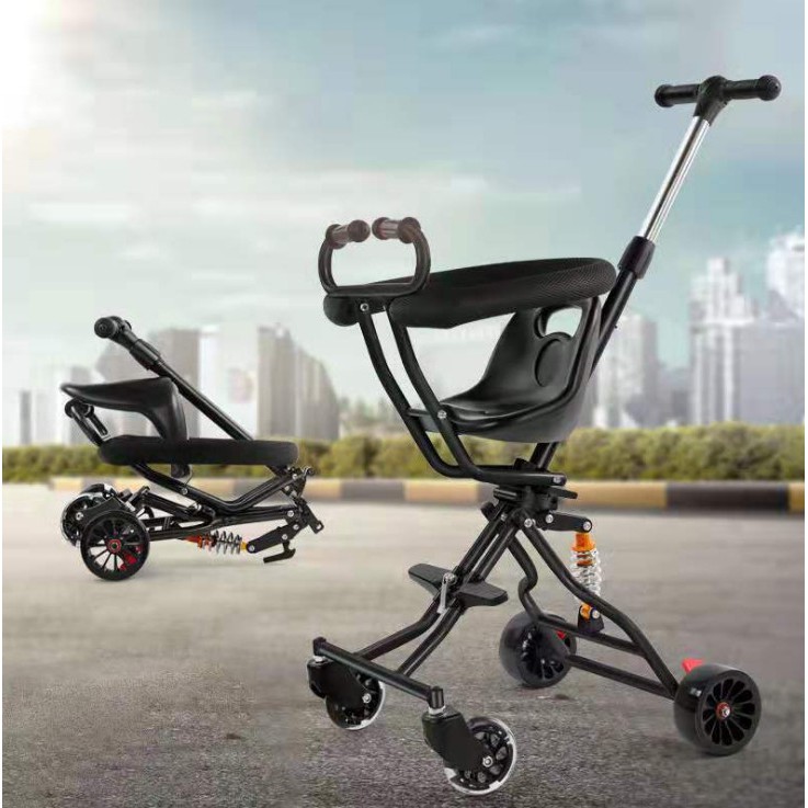 Xe đẩy gấp gọn cao cấp cho bé -có lò xo giảm sóc- an toàn cho bé