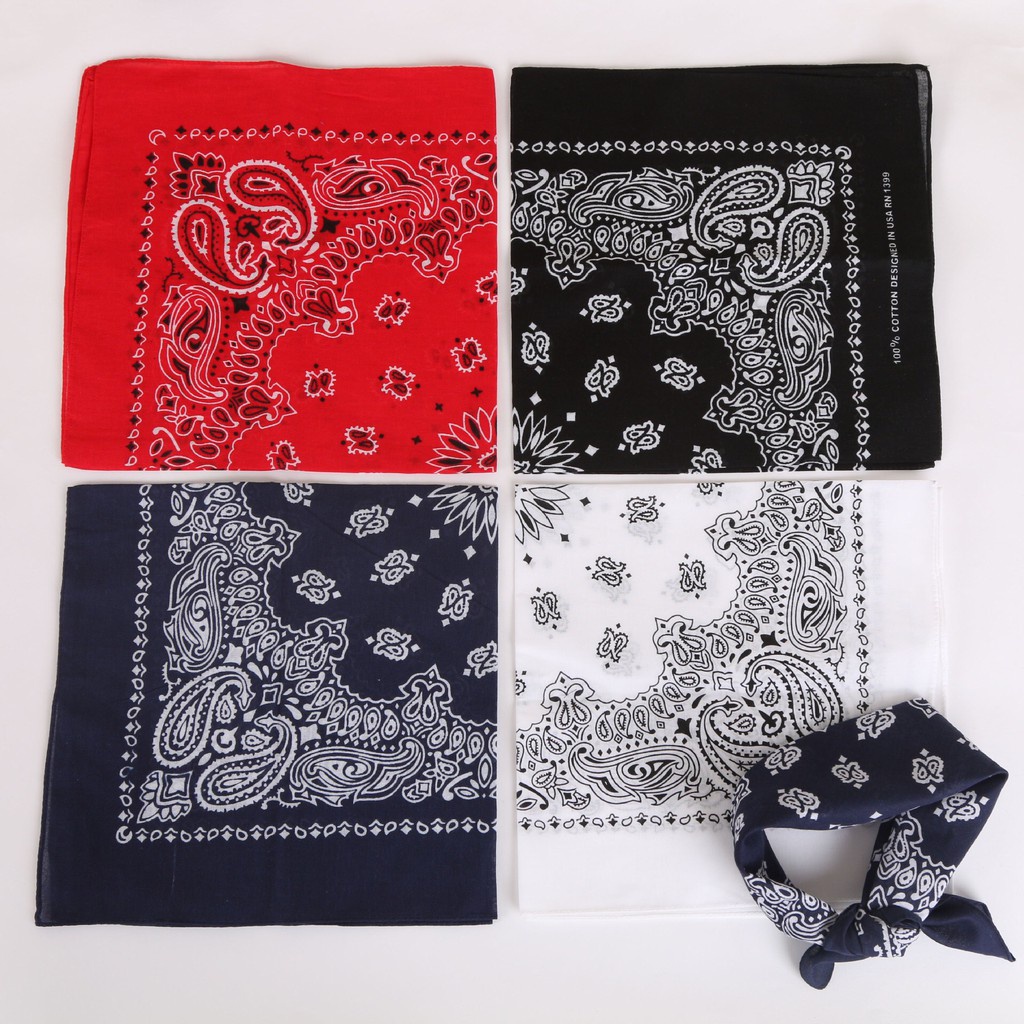 Khăn bandana cotton đa năng phong cách đường phố hiphop size 55x55cm