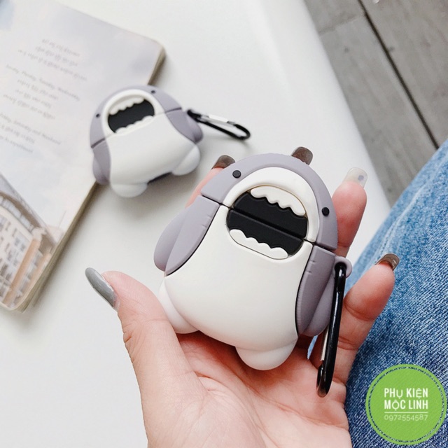 ☘️Về Airpod 3 2021 ☘️ Case bao airpod 1 2 Pro 3 Stupid&amp;Cute Shark Cá mập con - Vỏ bọc đựng tai nghe không dây airpods