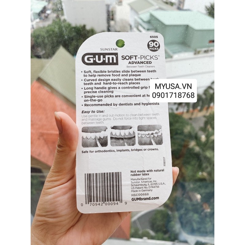 Tăm cao su Mỹ❤️Tăm xỉa răng GUM SOFF PICK - Vỉ 90 cái