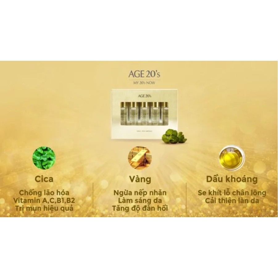 Set Tinh Chất Dưỡng Dành Cho Da Mụn Age20's Gold Cica Ampoule