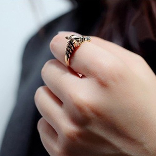 Nhẫn vòng mở có thể điều chỉnh mặt hình ngựa dễ thuơng cho nữ