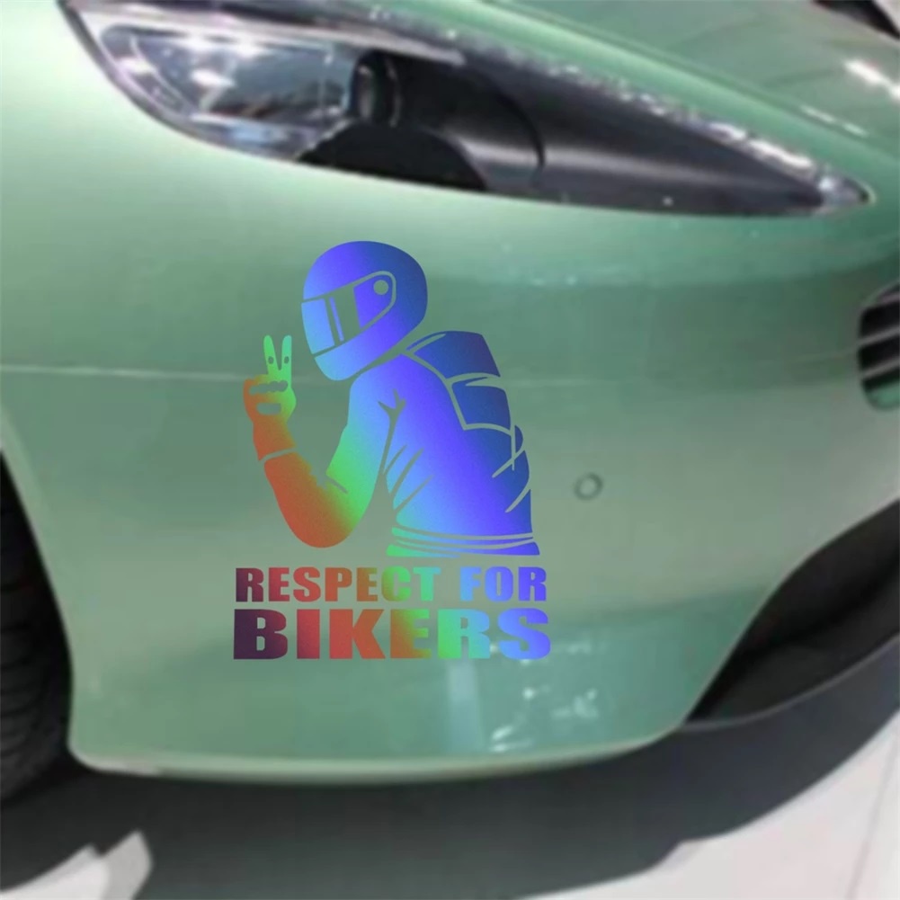 Tem Decal Vinyl Chống Thấm Nước In Chữ Respect For Bikers Trang Trí Ô Tô Xe Máy
