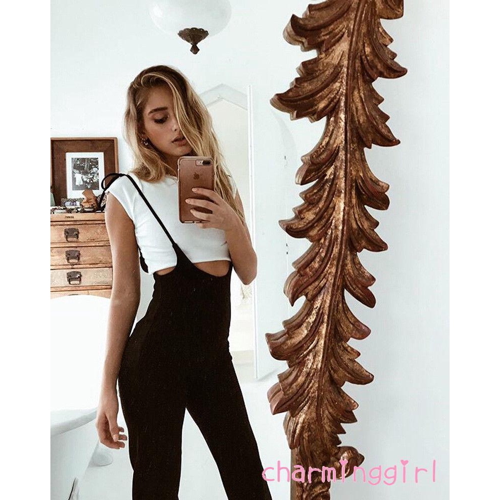 Jumpsuit Hai Dây Quần Dài Ống Rộng Nữ Tính