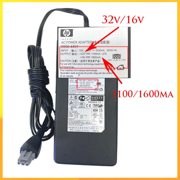 Adapter nguồn máy in HP 32v 1100ma/ 16v 1600ma