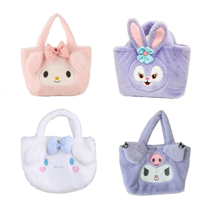 Túi Xách Đeo Vai Hình Búp Bê Hoạt Hình Phủ Lông Nhiều Màu Sắc Ngọt Ngào Tinh Tế Cho Nữ