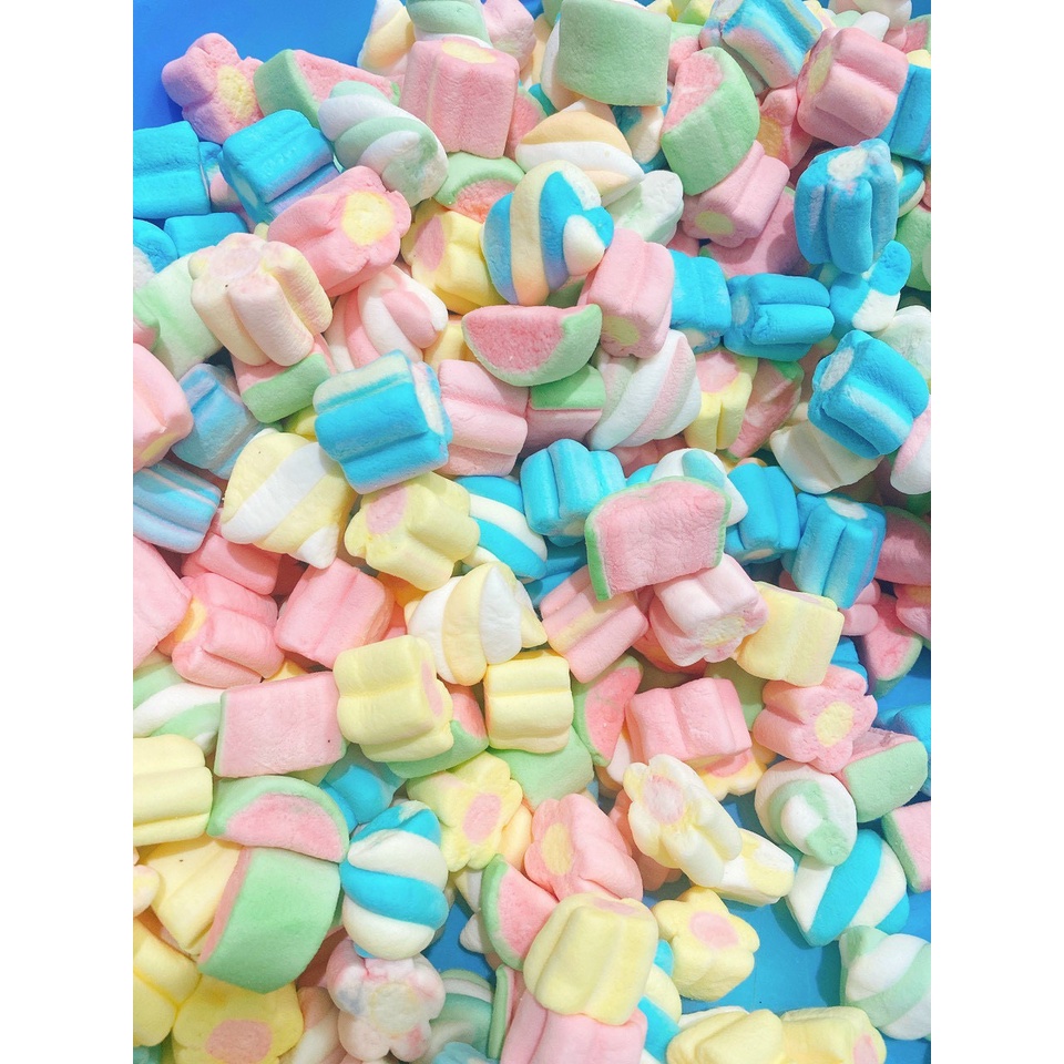 Kẹo bông sắc màu, siêu ngon, kẹo Marshmallow, đồ ăn vặt POPPY hũ 120gr