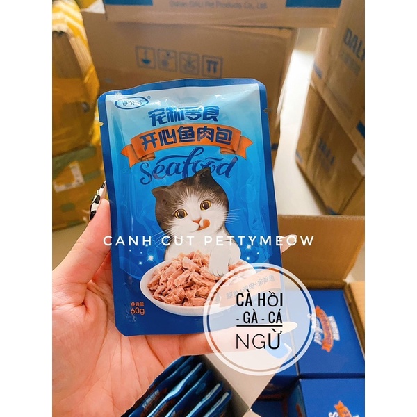 PATE SEAFOOD NỘI ĐỊA TRUNG - THƠM NGON BỔ DƯỠNG CHO MÈO KÉN ĂN