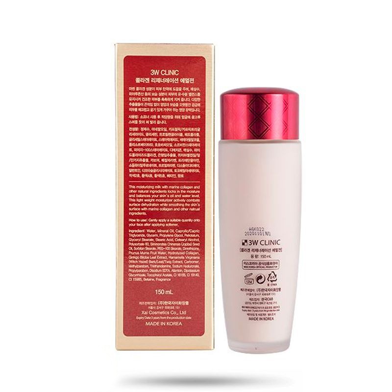 Nước hoa hồng dưỡng da săn chắc chống lão hóa 3W CLINIC COLLAGEN REGENERATION SOFTENER 150ml - Hàn Quốc Chính Hãng