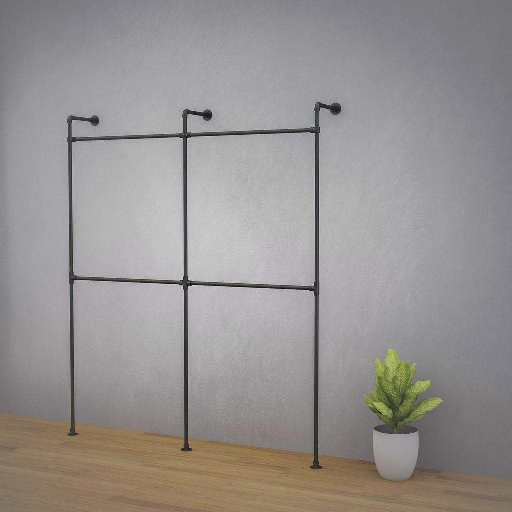 Sào treo quần áo thời trang đứng hai tầng hai khoang, giá móc đồ, kệ trưng bày