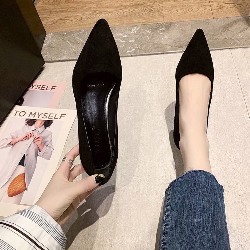 Giày Cao Gót Đế Thấp 3cm Thời Trang Mùa Thu 2020 Cho Nữ