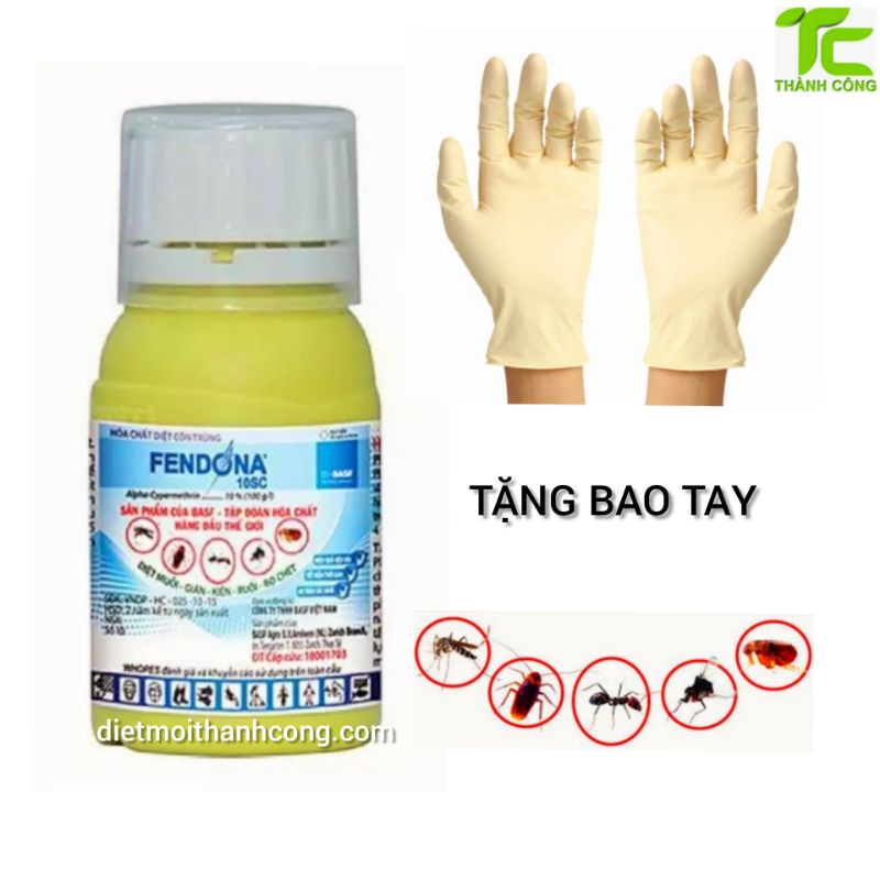 (Tặng bao tay+bình xịt)Thuốc diệt côn trùng tổng hợp Fendona 10SC 50ml