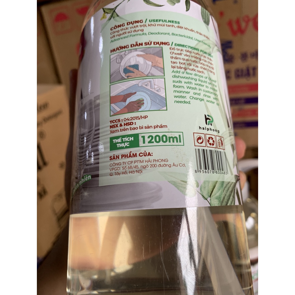 Nước Rửa Chén Owell Tinh Dầu Quế Siêu Sạch 1200ml