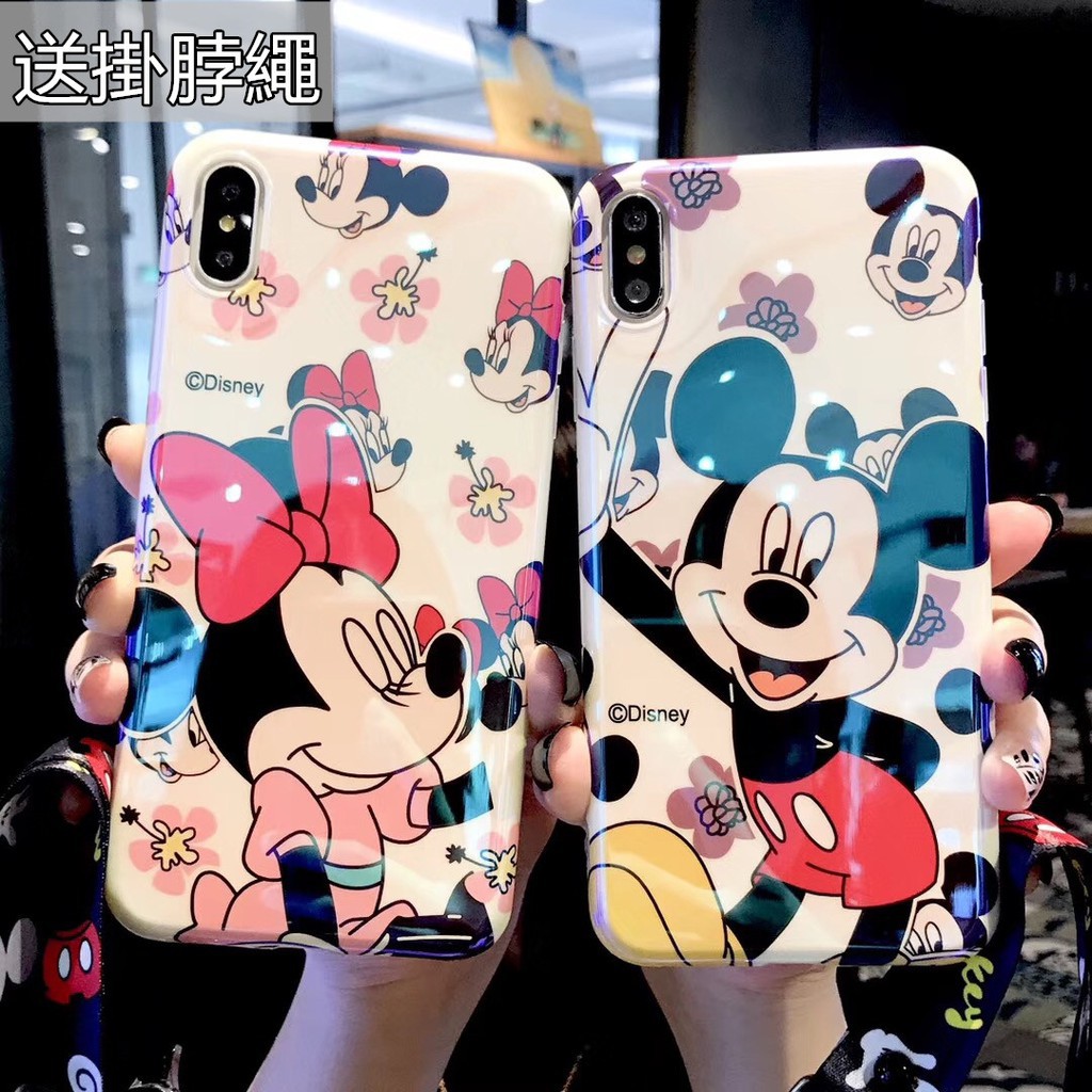 Ốp Điện Thoại In Hình Chuột Mickey / Minnie Đáng Yêu Cho Iphone Xs Max Xr I8