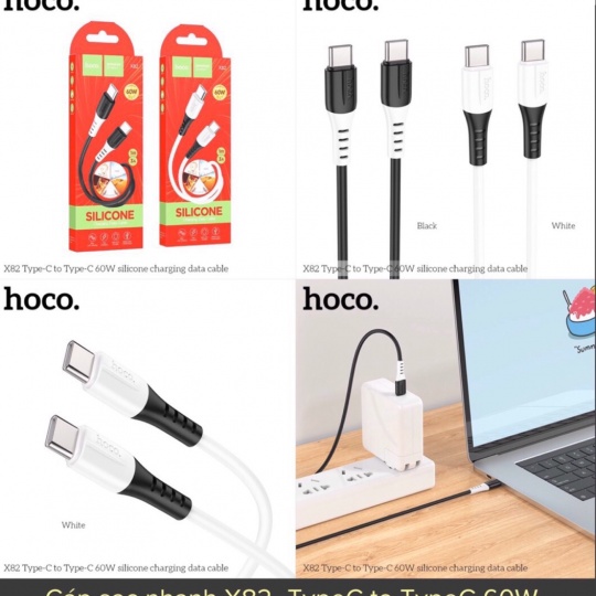 Cáp Sạc Nhanh Hoco X82 Type-C ra Type-C 60w