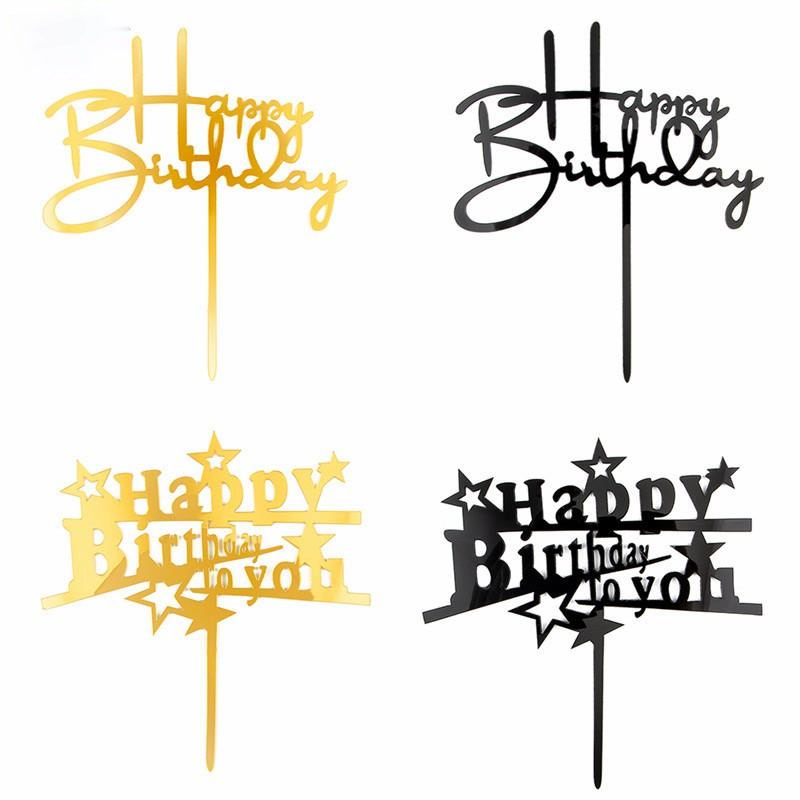 Que gắn trang trí bánh kem hình chữ Happy Birthday